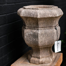 Load image into Gallery viewer, Pair of Faceted Limestone Planters
