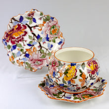 Load image into Gallery viewer, Porcelaine de Gien Handpainted Faience Peonies Plates and Bowl

