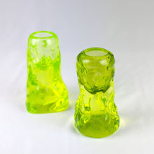Load image into Gallery viewer, Pair of Murano Vaseline Glass Candle Sticks
