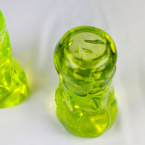 Pair of Murano Vaseline Glass Candle Sticks