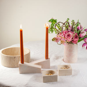 Stone Fruit Bowl, Travertine