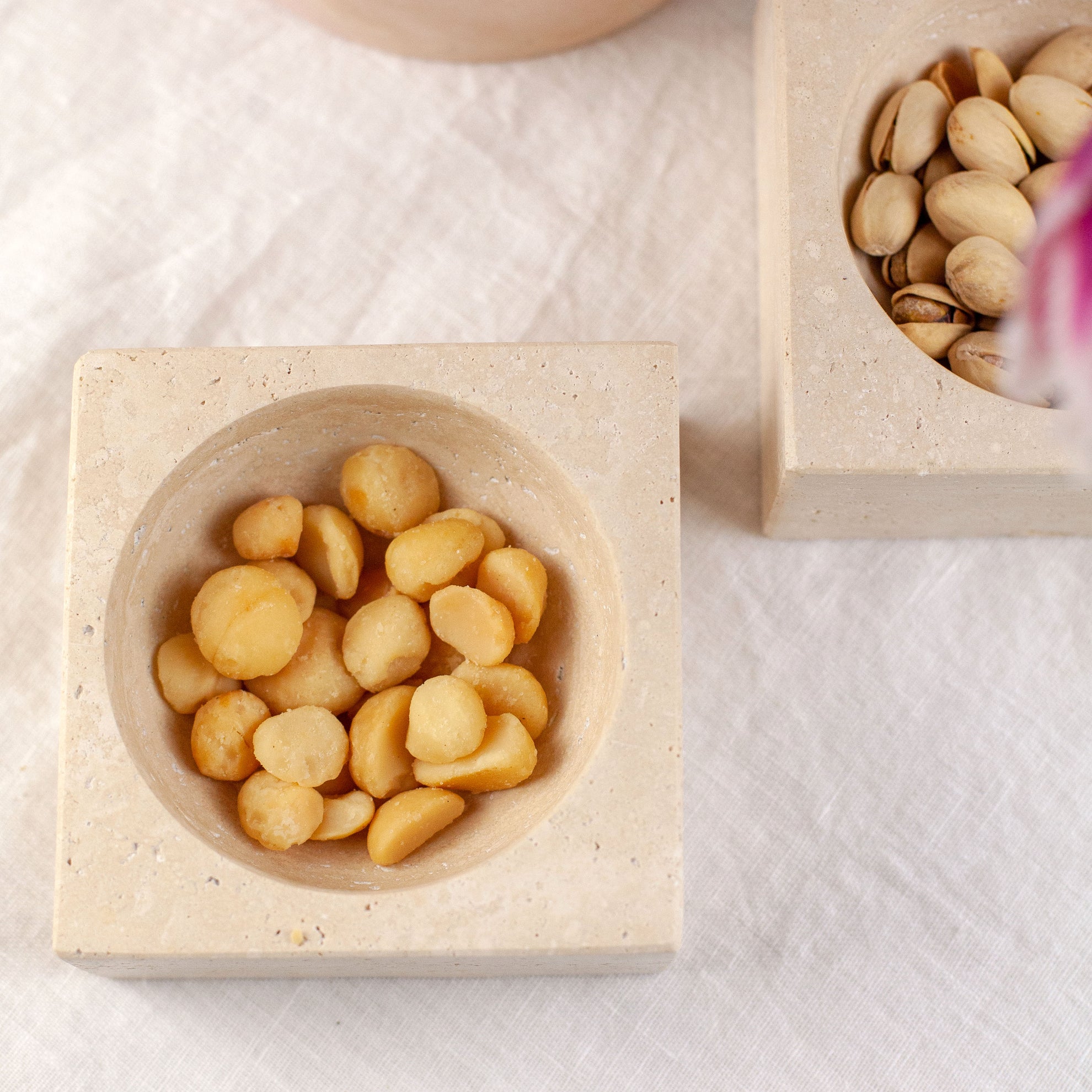 Marble Block Bowl, Travertine