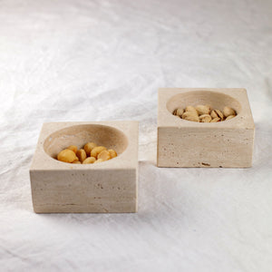 Marble Block Bowl, Travertine