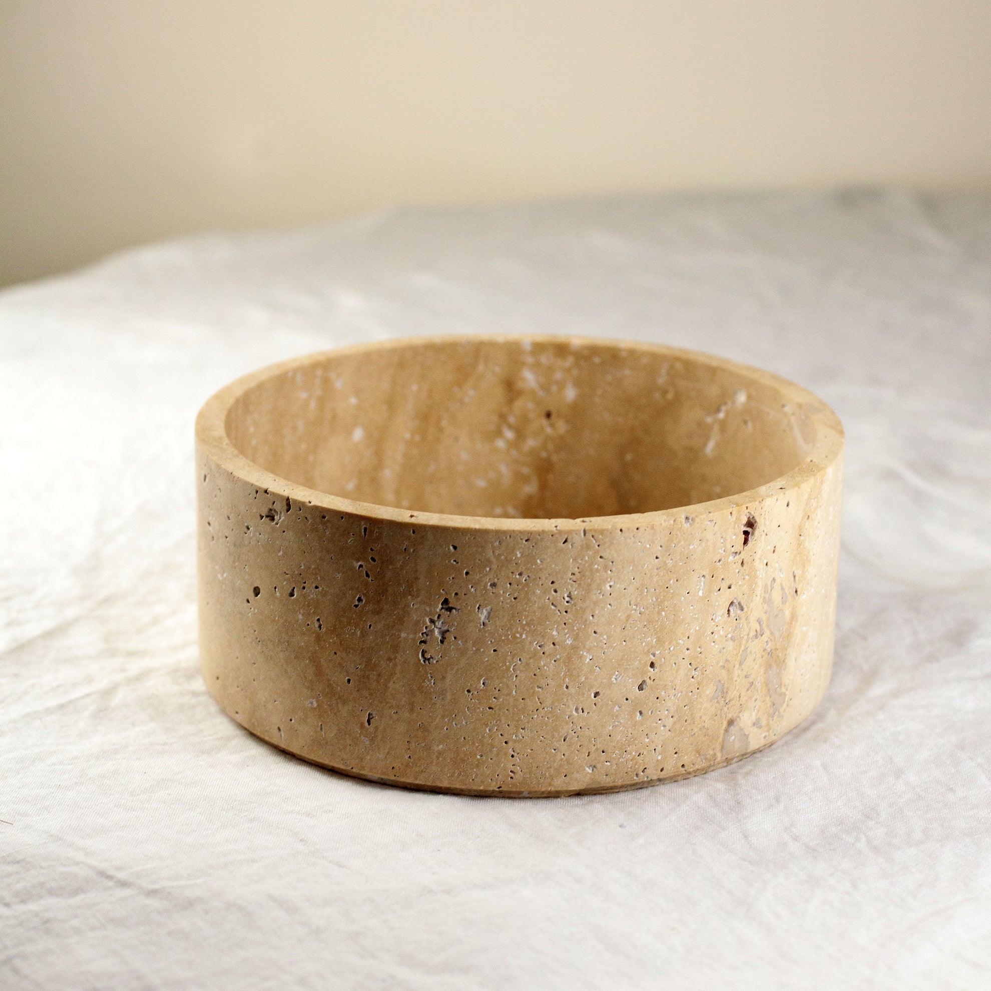 Stone Fruit Bowl, Travertine