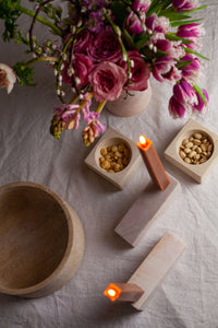 Marble Block Bowl, Travertine