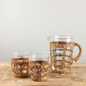 Rattan Cage Tall Pitcher