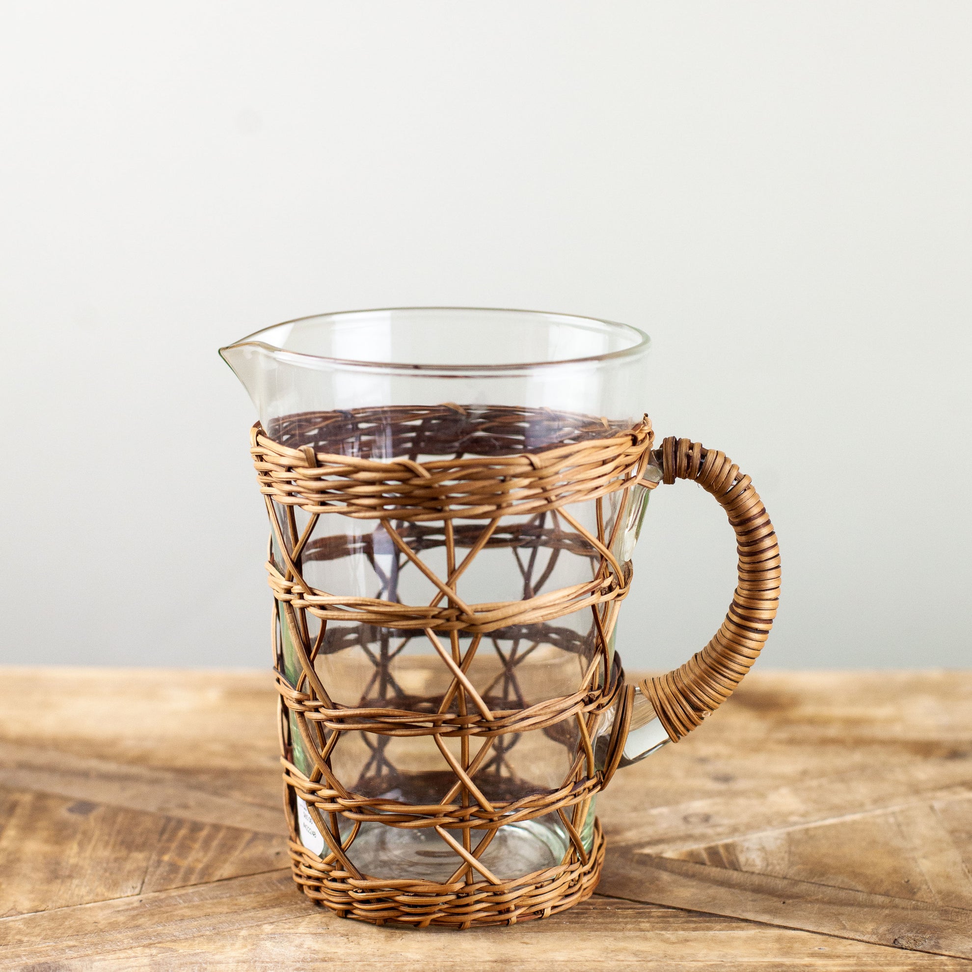 Rattan Cage Tall Pitcher