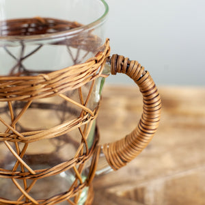 Rattan Cage Tall Pitcher