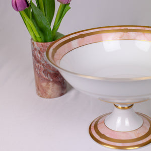 Vintage Dior Porcelain Footed Bowl, Gaudron-Marbre Rose