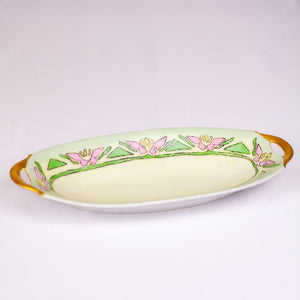 Bavarian Hand-Painted Art Deco Oval Tray