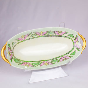 Bavarian Hand-Painted Art Deco Oval Tray