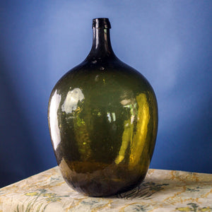 17th Century Green Glass Demijohn