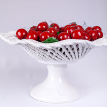 Load image into Gallery viewer, Vintage Porcelain Cherries in White Pedestal Bowl
