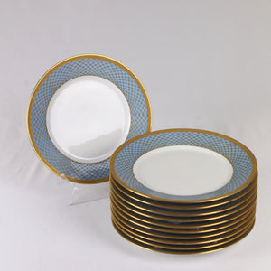 Limoges Blue and Gold Salad Plates