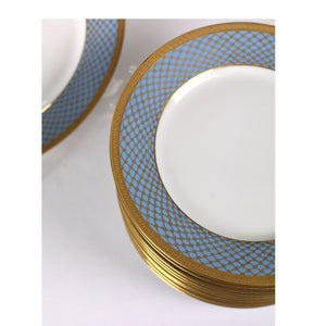 Limoges Blue and Gold Salad Plates