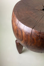 Load image into Gallery viewer, Salvaged Walnut Hand Carved Side Table
