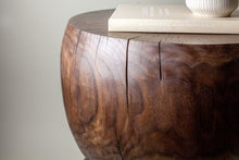 Load image into Gallery viewer, Salvaged Walnut Hand Carved Side Table
