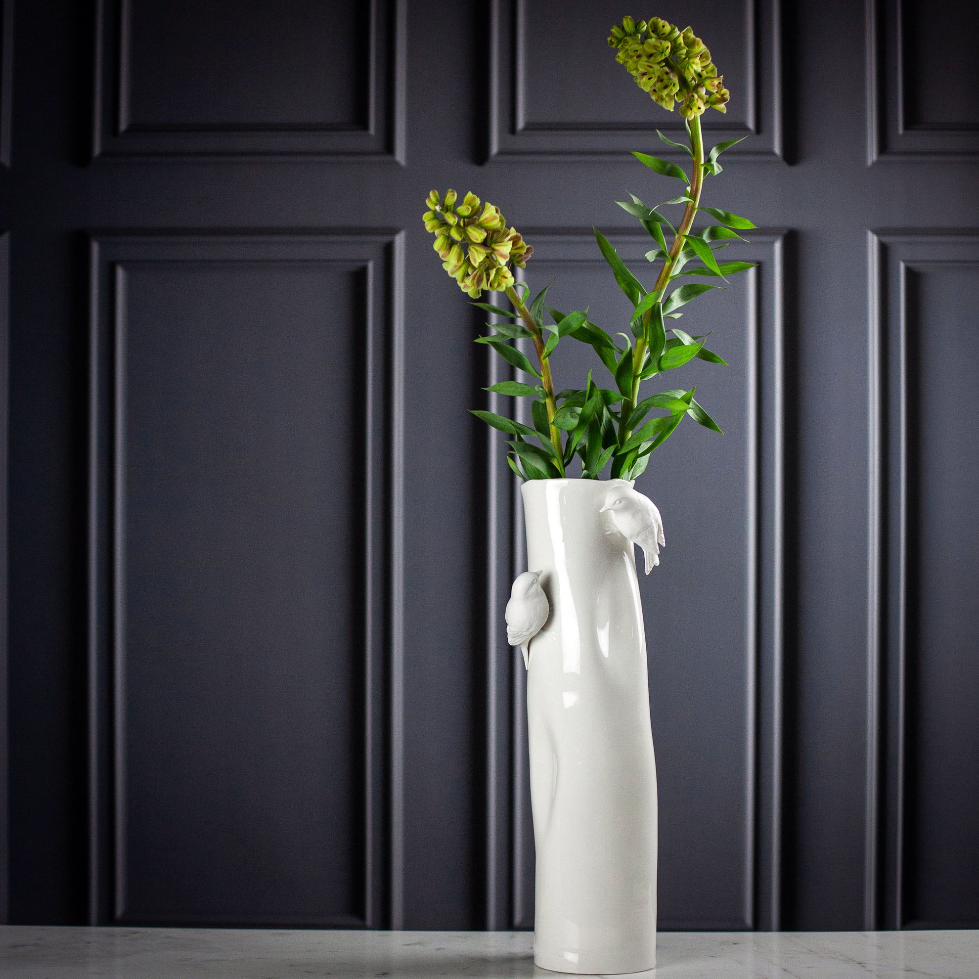 Porcelain Vase With Birds, tall