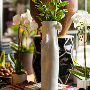 Porcelain Vase With Birds, tall