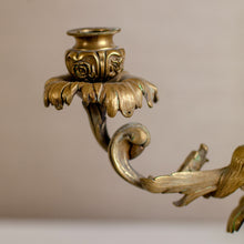Load image into Gallery viewer, 1800s French brass candelabra with griffins

