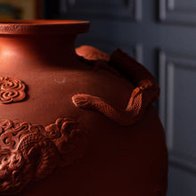 Load image into Gallery viewer, Vintage Carved Chinese YiXing Clay Dragon Vessel
