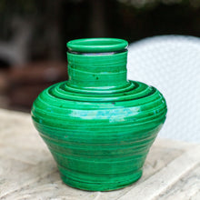 Load image into Gallery viewer, Awaji Vase Green Spun Ribbed
