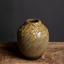 Load image into Gallery viewer, Ikebana Vase, Textured With Soft Green Detail
